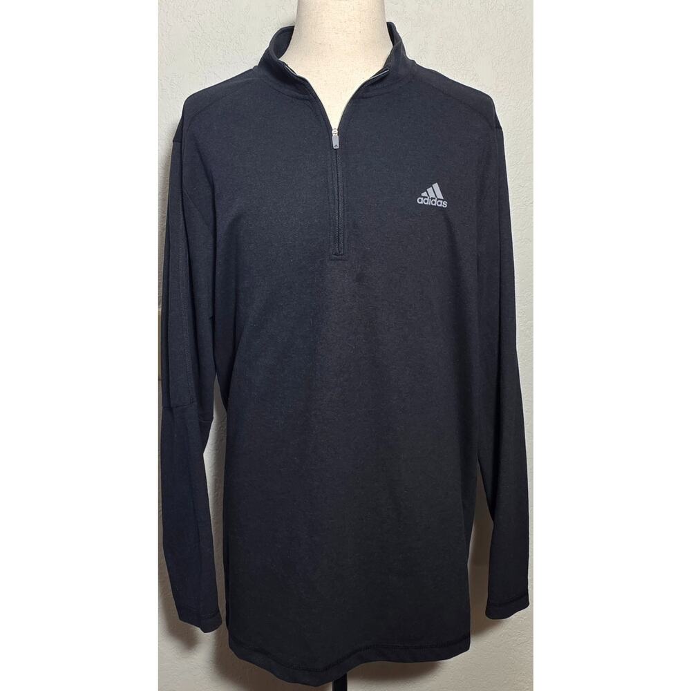 Adidas 3-Stripes Golf Quarter Zip Pullover Mens XL Tall Black NWT